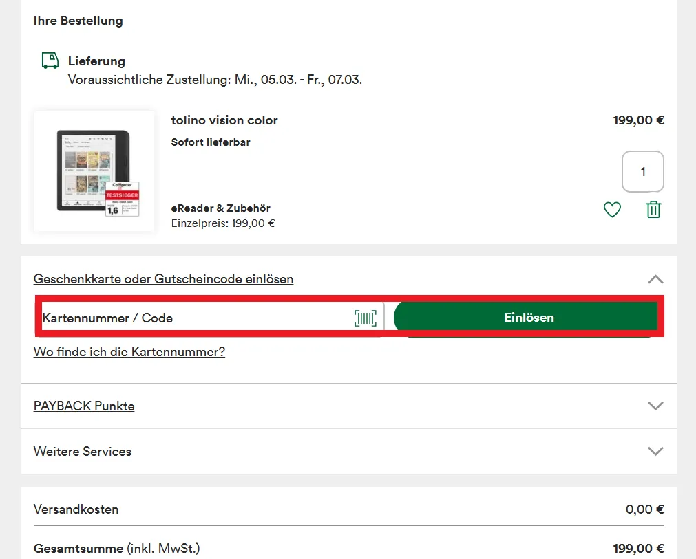 Thalia Gutscheincode einlösen