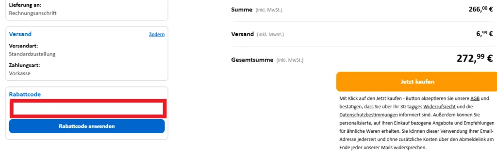 Rabattcode anwenden Computeruniverse