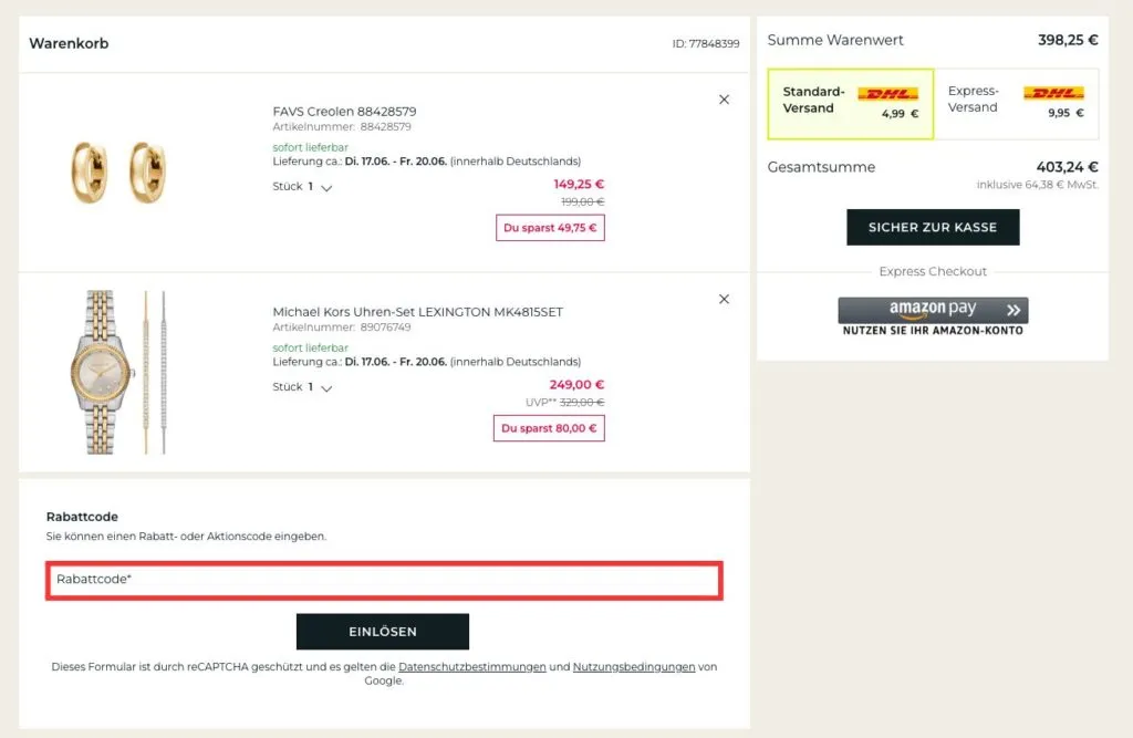 Valmano Aktionscode einloesen