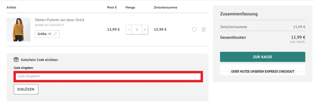 Gutschein Code NKD einlösen
