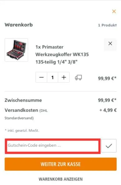 Globus Baumarkt Gutschein-Code einlösen
