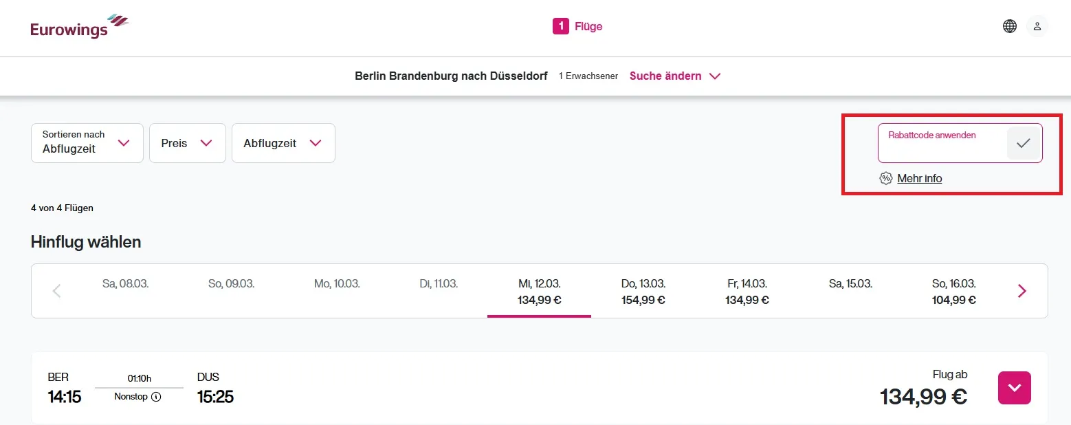 Gutscheincode Eurowings