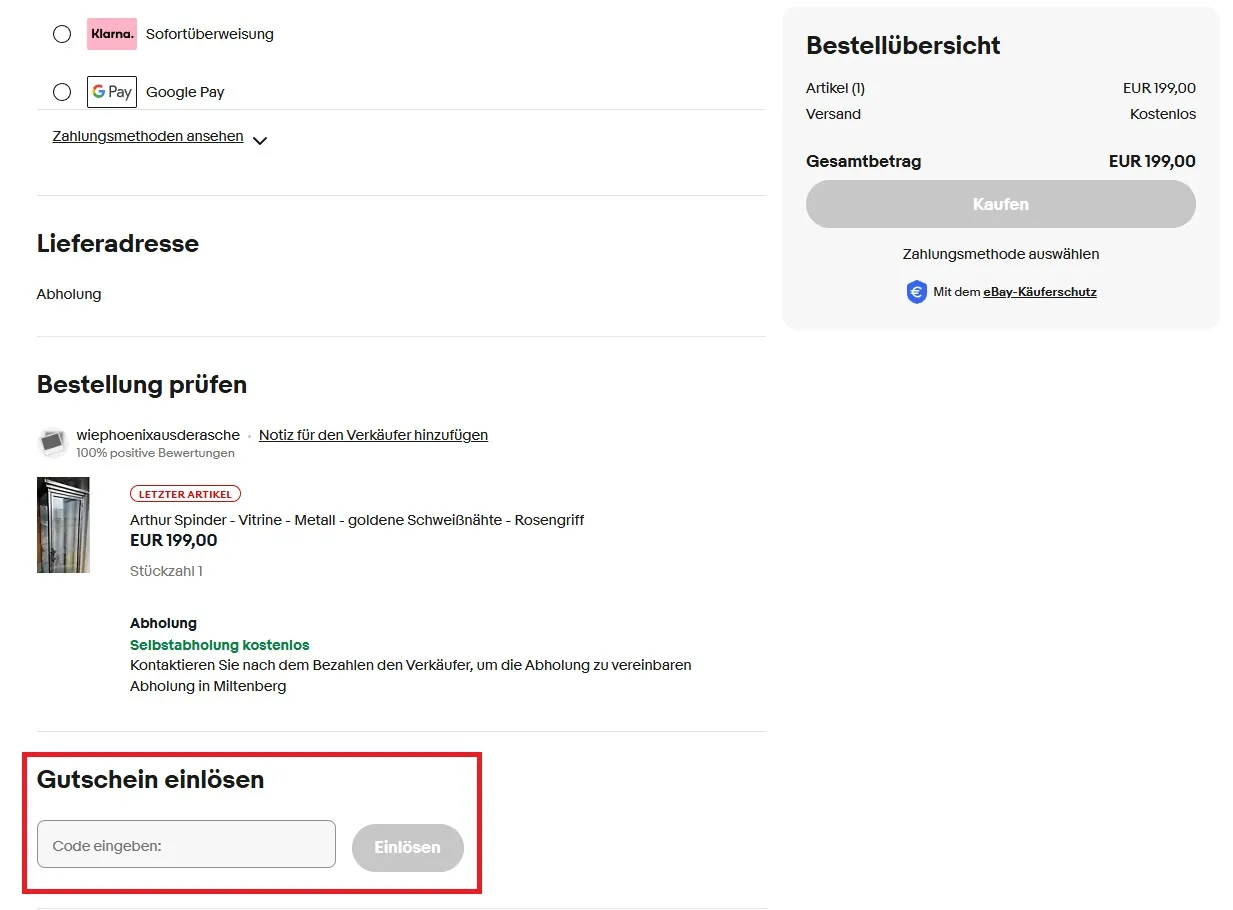 Gutscheincode eBay