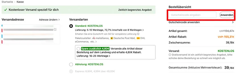 Wo löse ich den Temu Rabattcode ein