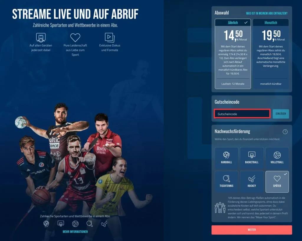 Dyn Gutscheincode einloesen