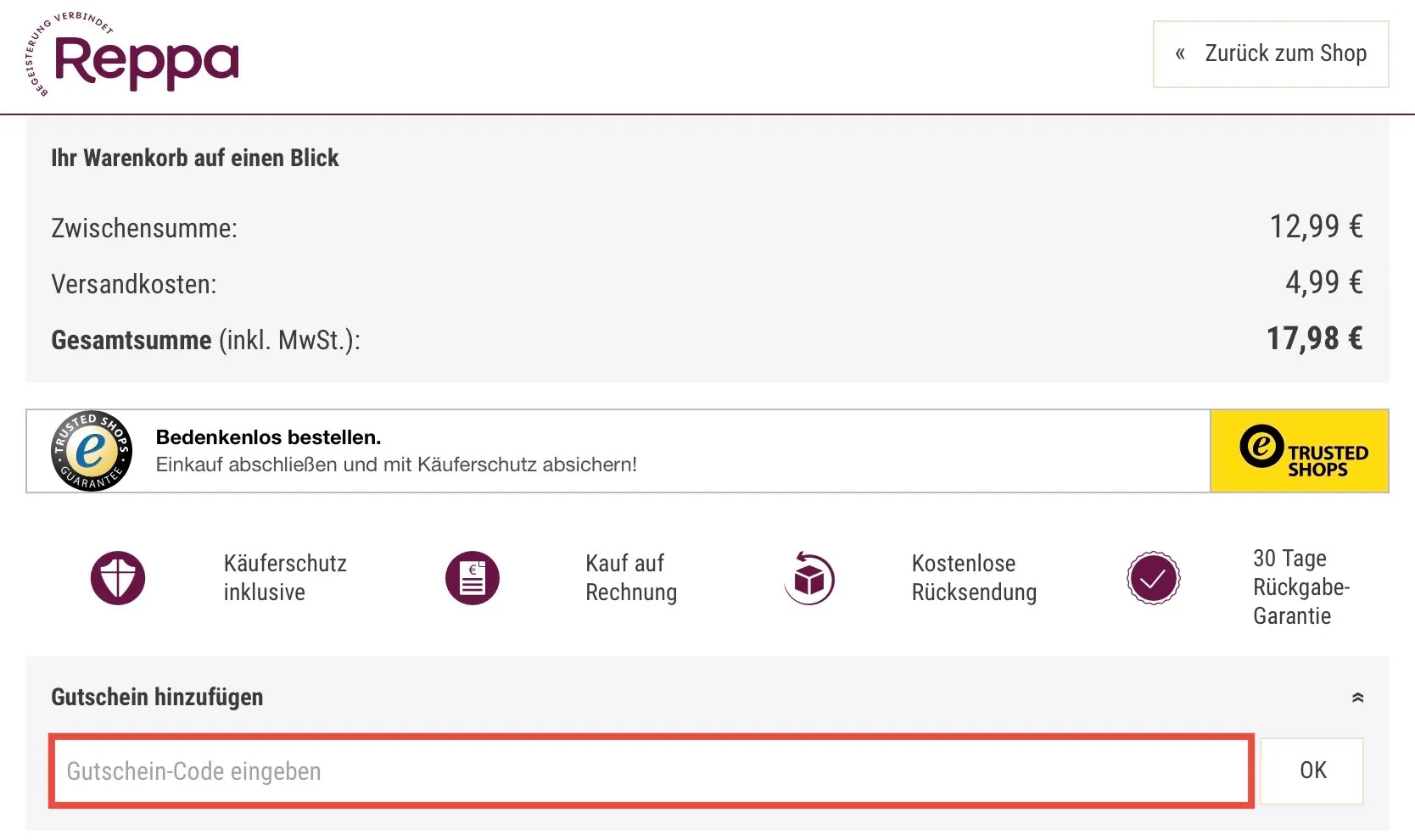 Reppa Gutscheincode