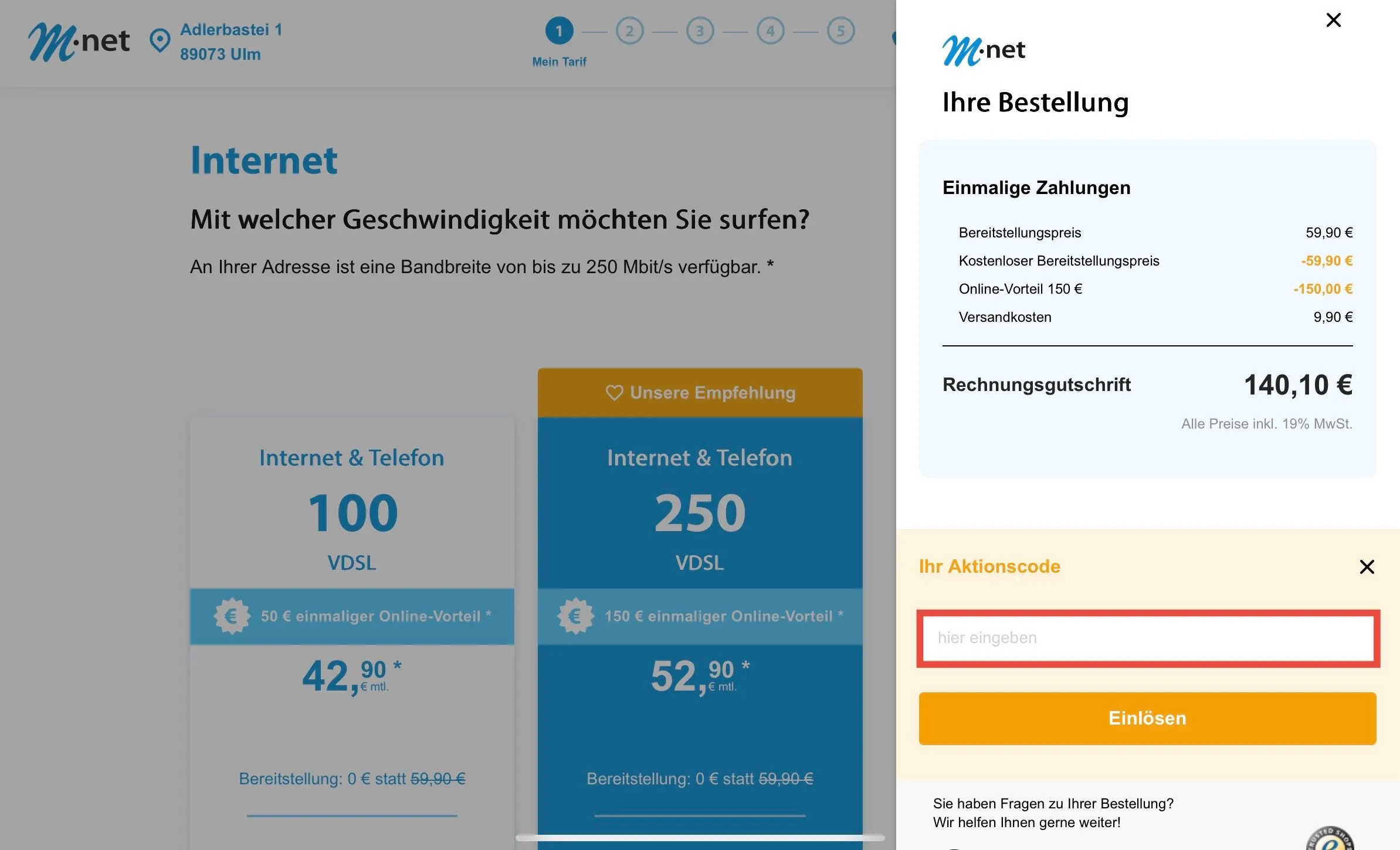 M-net Aktionscode