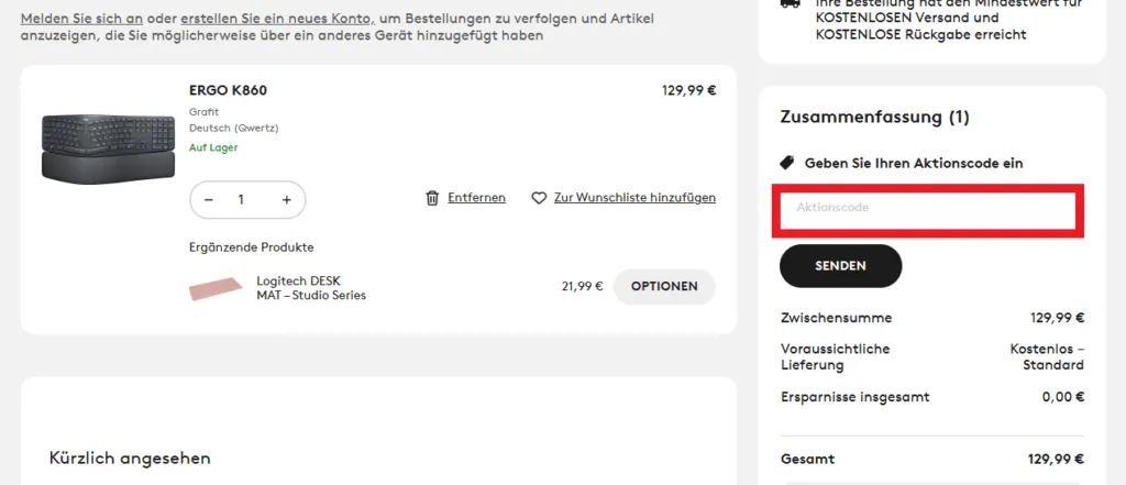 Gutscheincode Logitech