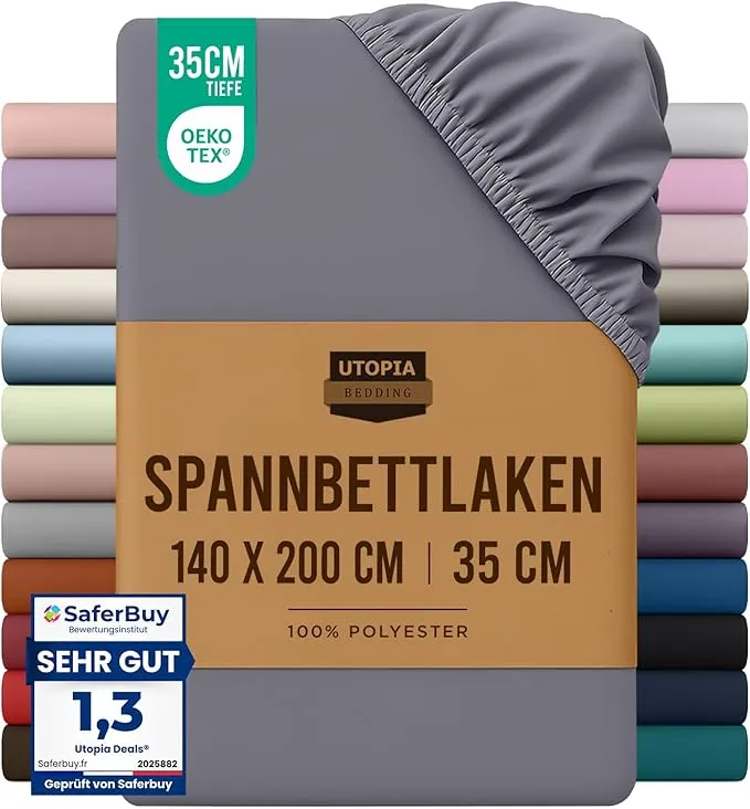 Utopia Bedding Spannbettlaken 140 x 200 cm