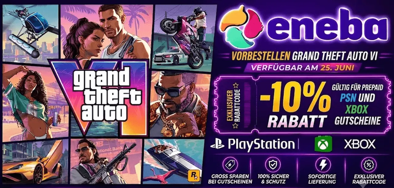 GTA 6 Vorbestellung günstiger: Mit dem PSN/Xbox-Guthaben-Trick 10-12 € sparen – und 3 Fallen vermeiden