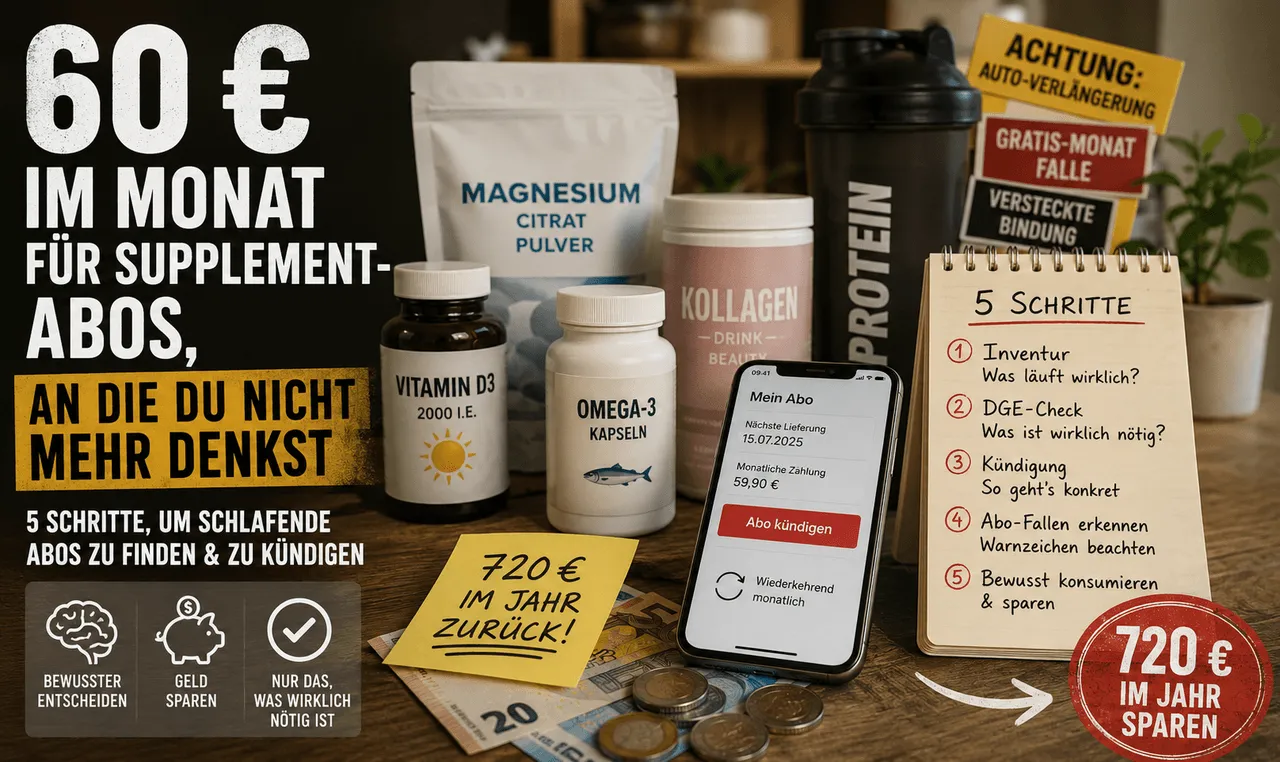 Du bezahlst 60 € im Monat für Supplement-Abos, an die du nicht mehr denkst